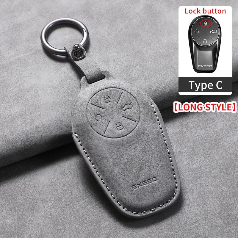 Leder Autoschlüssel Hülle Abdeckung Schale Fob für Chery EXEED LX TXL AtlantiX ET ES VX Auto Schlüsselanhänger Halter
