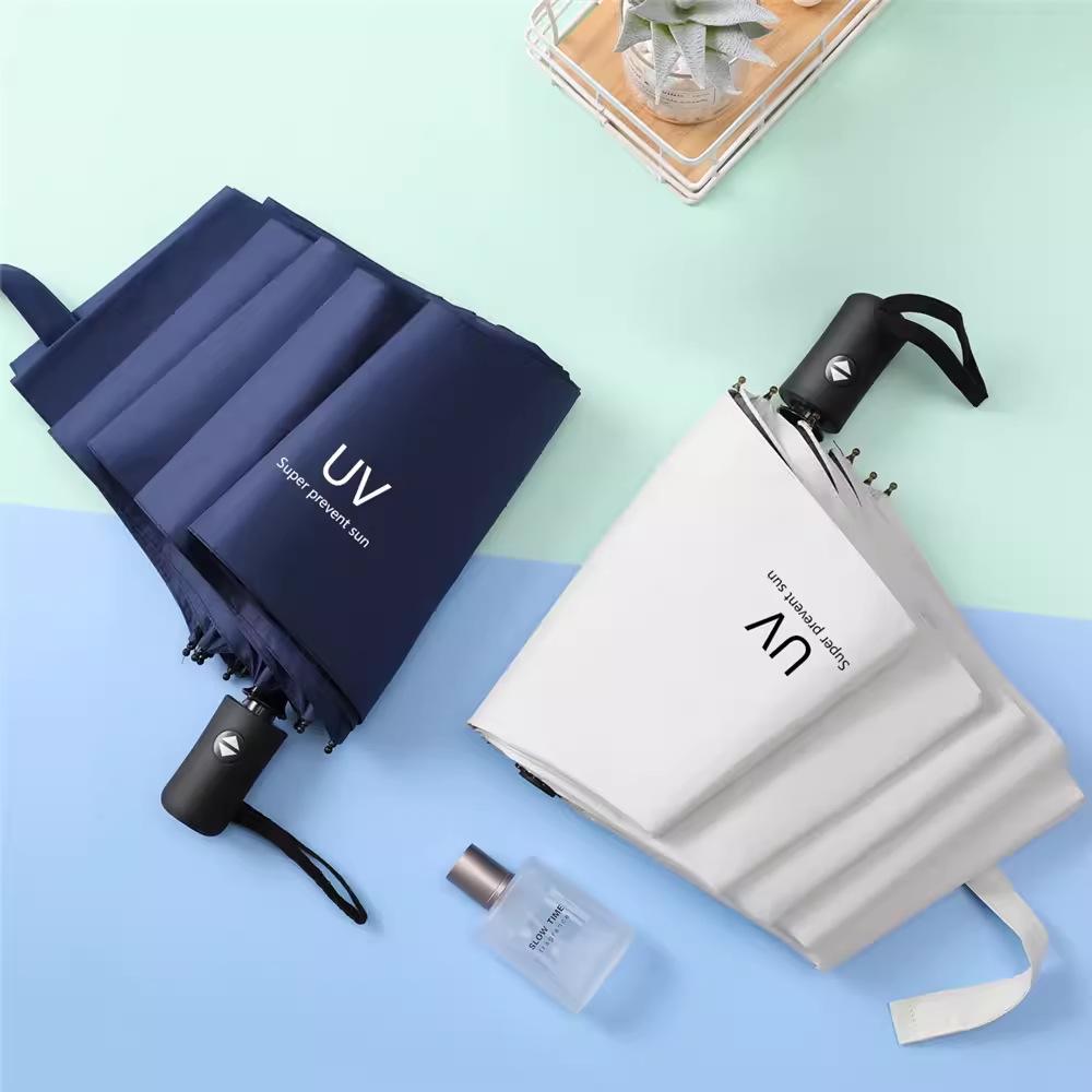 Portable Fully Automatic Double Folding Umbrella for Men & Women - Sun and Rain Protection, Reinforced Design