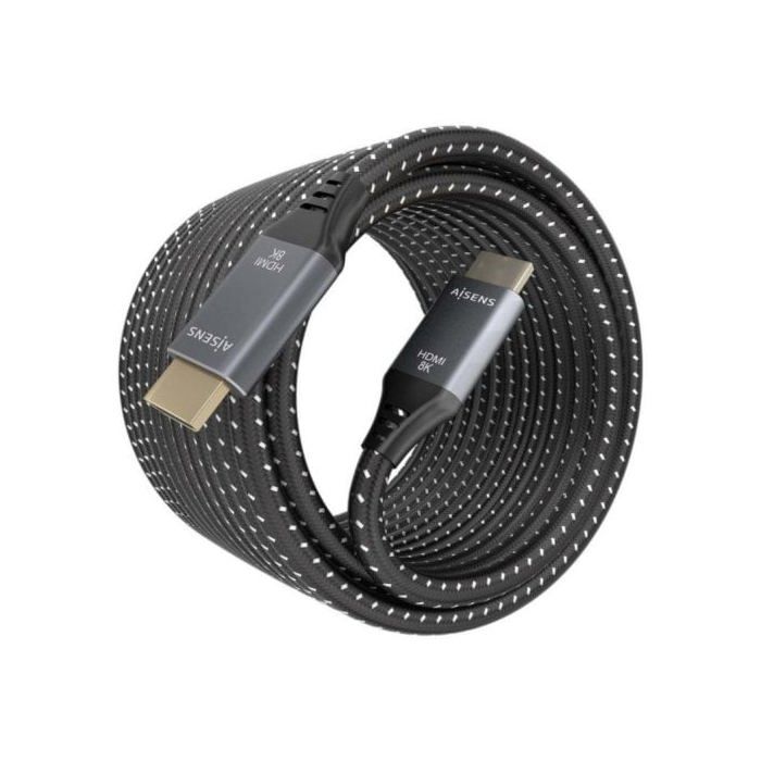 HDMI Cable Aisens A150-0878 10m 2.1 8K@60Hz 4K@120Hz HDR eARC OFC Gold Plated Grey/Black