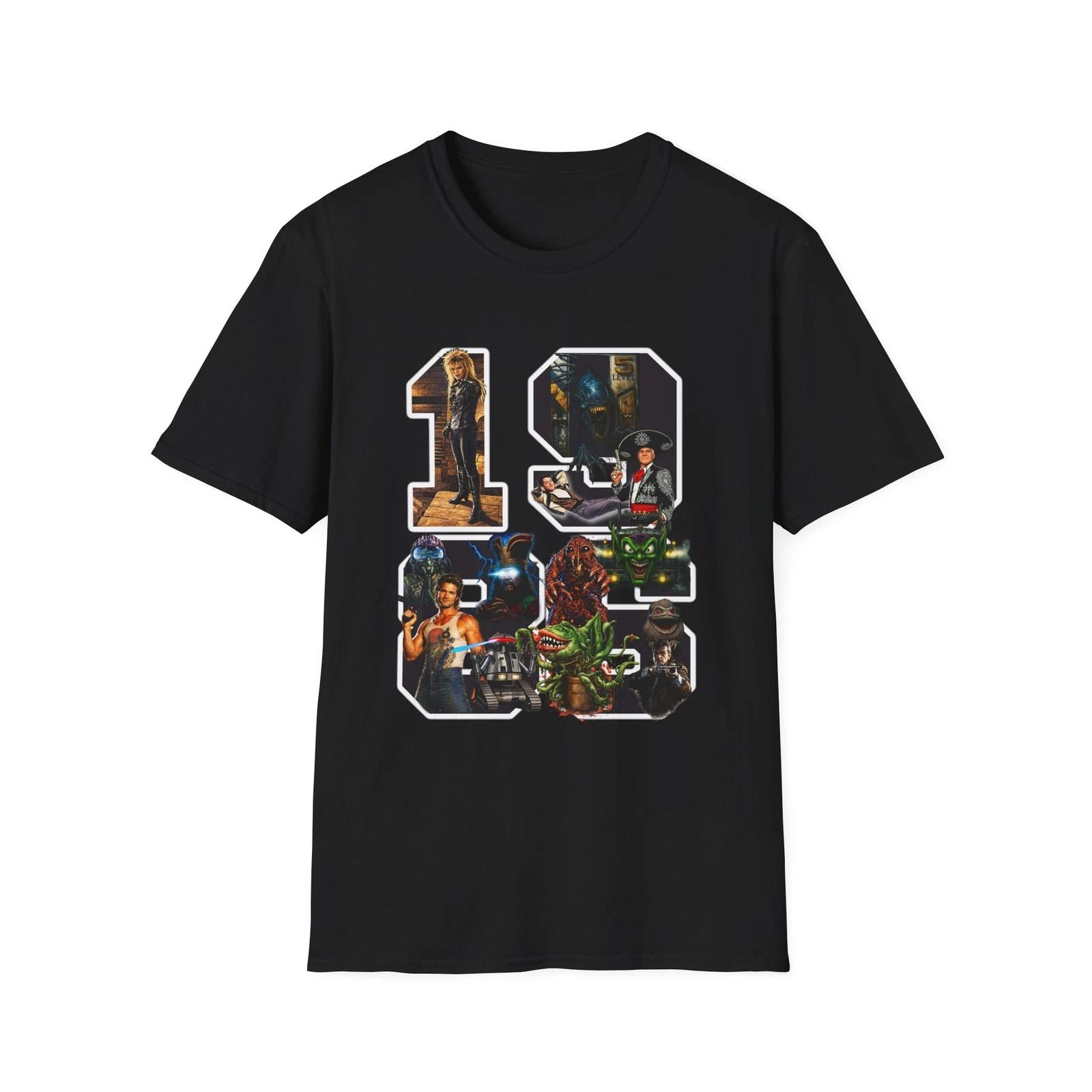 1986 Popular Movies T-Shirt | Retro Film List Tee XL