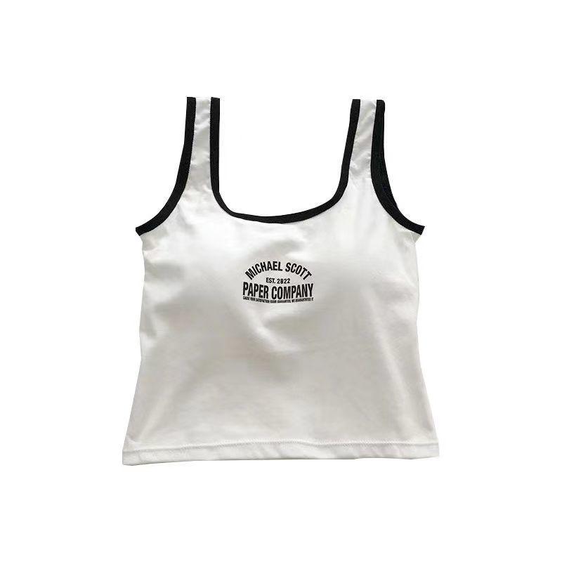Korean Style Cotton Letter Bandeau Backless Bodycon Vest