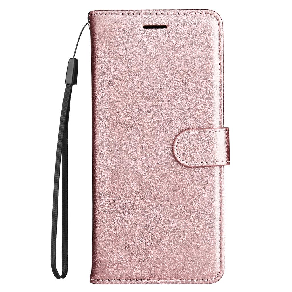 For Honor X6b 4G/Honor X6a 4G/Honor X5b/Honor X5b Plus/Honor X6c 4G Leather Wallet Case with Strap Solid Color Phone Stand Cover