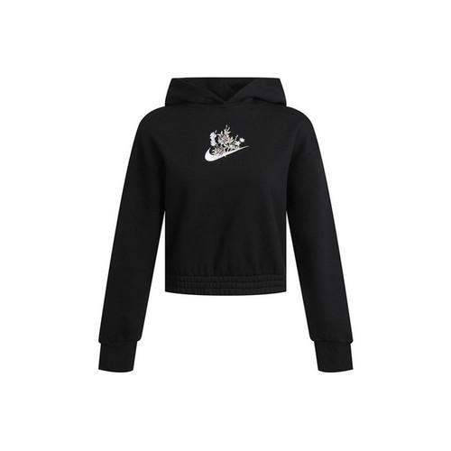 

Nike Women s Black Floral Print Cropped Pullover Hoodie EU XL чорний