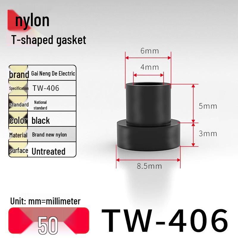 T-shaped Nylon Gasket Ring Screw Shaft Sleeve, Round Concave-Convex Insulation Pad, M2-M35