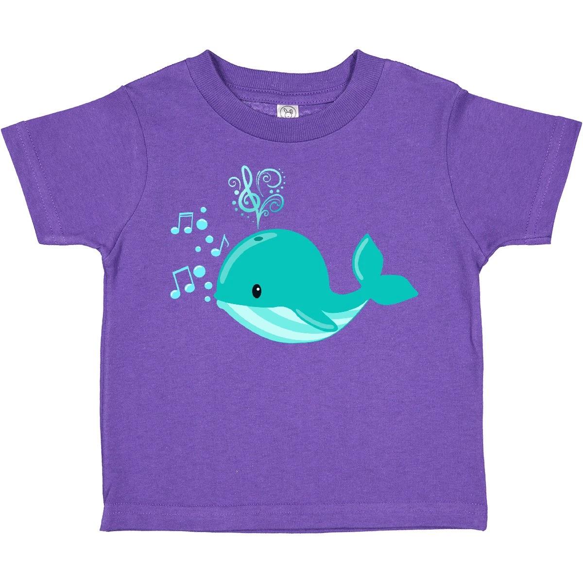 

Inktastic Cute Singing Whale Toddler T-Shirt Sea Life Bubbles Ocean Song Notes 140