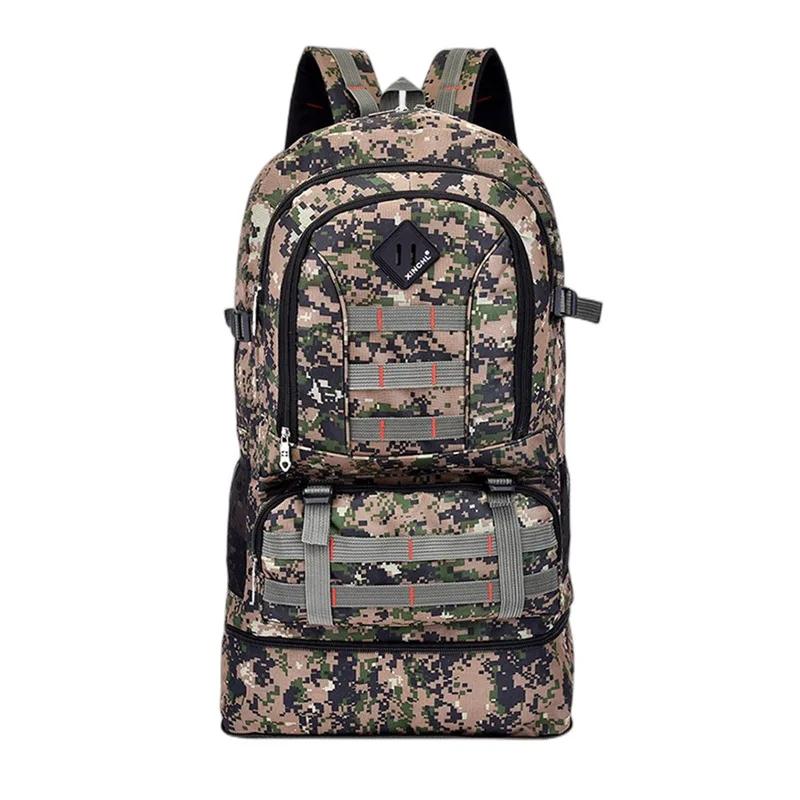 

Вуличний рюкзак великої місткості, альпіністський рюкзак, камуфляжний рюкзак для кемпінгу та піших прогулянок, модний багатофункціональний багажний рюкзак коричневий