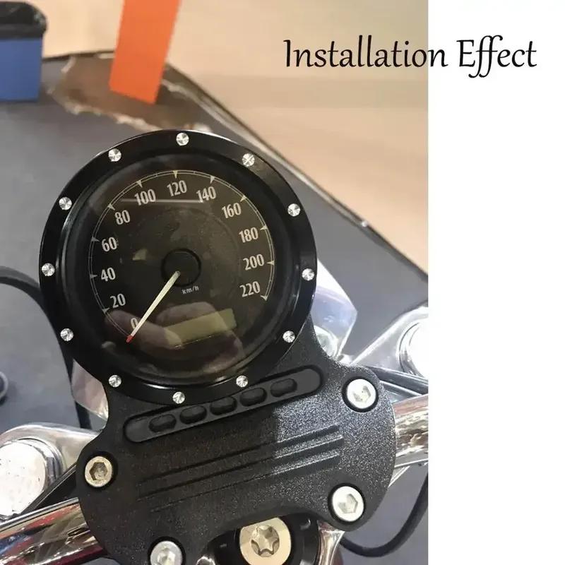 Black Asterism Speedometer Trim Bezel Burst Billet Cover For Harley Sportster 883 1200 Dyna Street Bob Low Rider Touring FLTRX