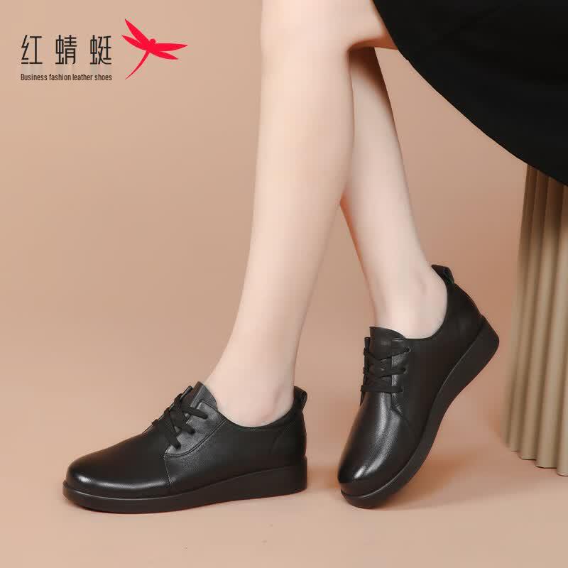 Red Dragonfly Women s Leather Derby Casual Shoes 37