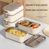 304 Stainless Steel Double-Layer Bento Lunch Box - Microwave Safe Food Warmer