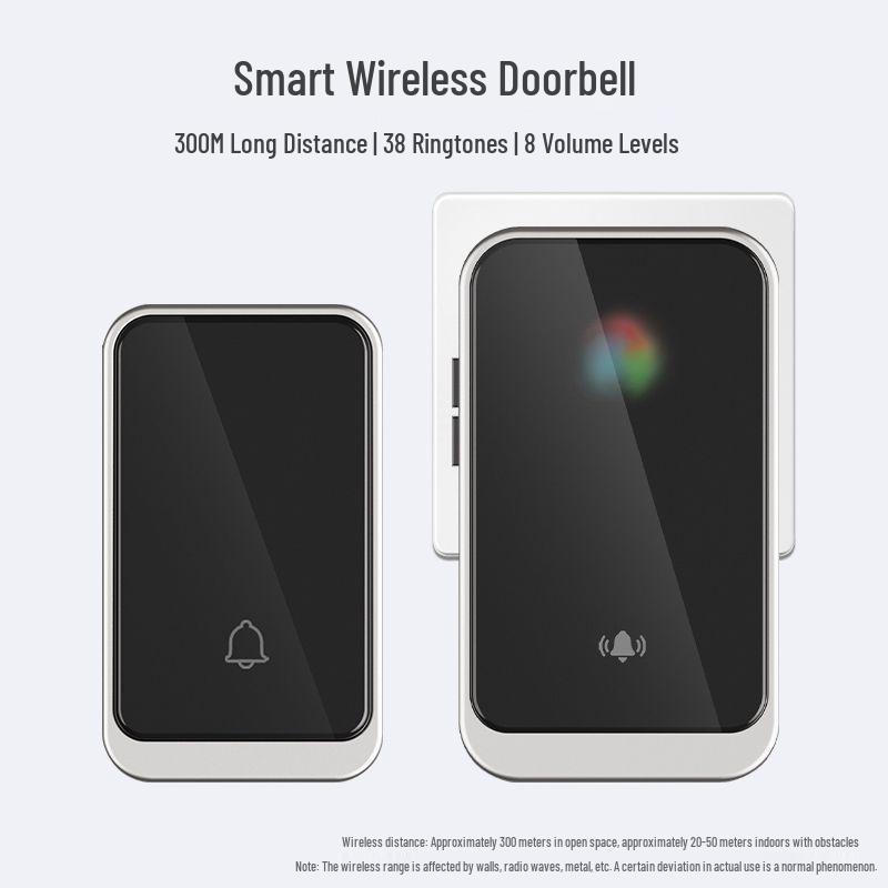 Wireless Doorbell with Adjustable Volume & Easy Plug-and-Play Smart Pairing for Elderly