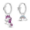 925 Silver Unicorn Rainbow Horse Sparkling Color Gemstone Women's Sweet Earrings Fit for Anniversary Engagement Delicate Jewelry