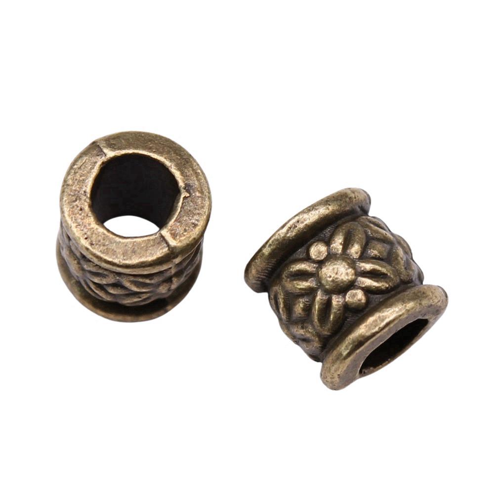 Multi Color Spacer Beads Ornate Metal Big Hole Beads For Jewelry Projects