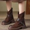 Autumn Hollow Maillard Boots Mid-calf Western Cowboy Boots Retro Women's Boots