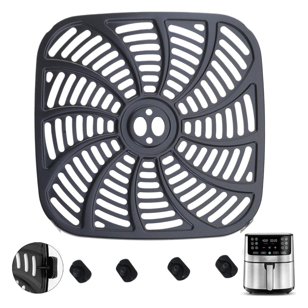 7QT Metal Liners Metal Pots Liners Metal Air Fryers Tray Square Air Fryers Plate Air Fryers Accessory for Cooking