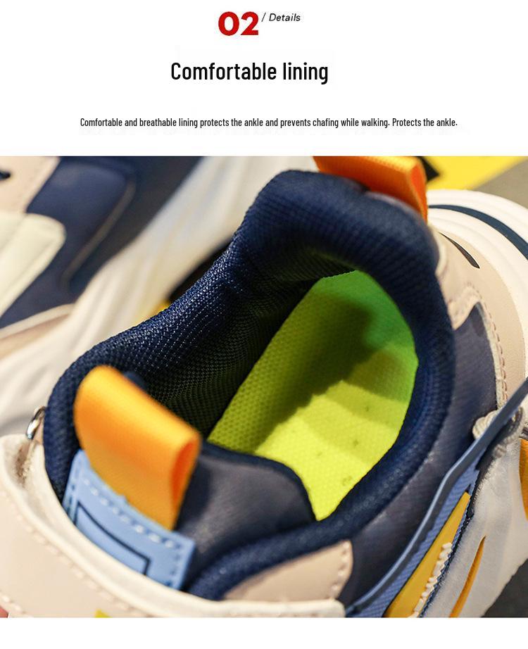 Boys' Waterproof Leather Sneakers - Lightweight, Soft Sole Running Shoes for Elementary School Students