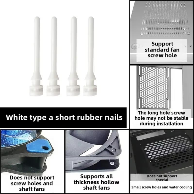 Gumminieten Silikon PC Lüfter Stoßdämpfende Pads 16 Stück Vibrationsdämpfende Halterungen für leise Computerkühlung