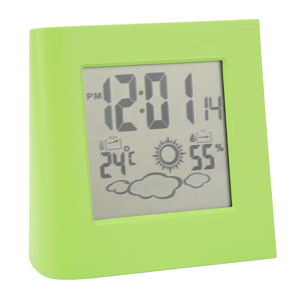 Solar Battery Dual Energy Alarm Clock Weather Forecast Temperature Humidity Alarm Clock Blue