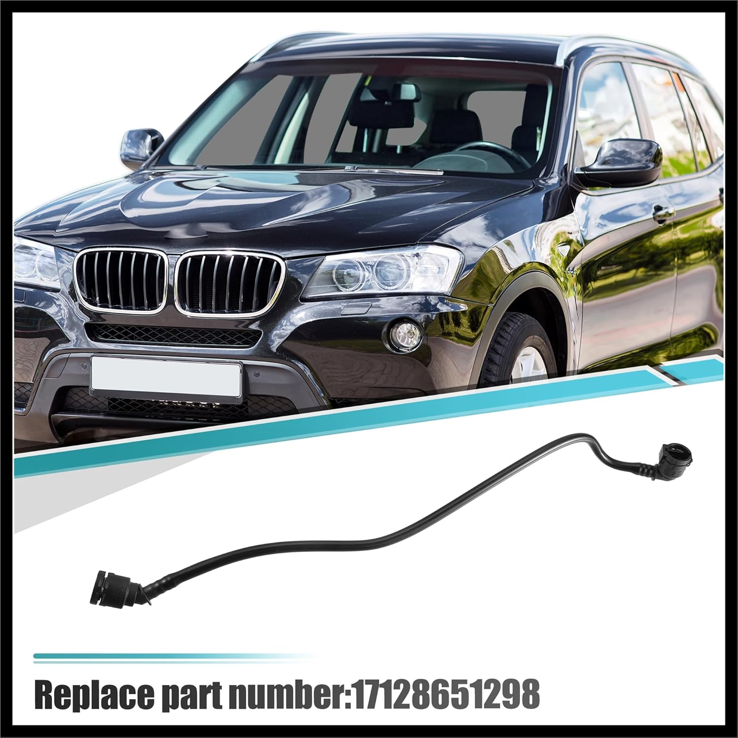 

Engine Cooling Water Pipe Hose Fit for BMW X3 2011-2017 for BMW X4 2015-2018 Replace 17128651298 Durable Material