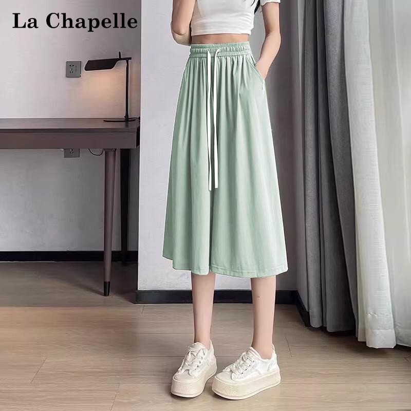 La Chapelle Women's High-Waist Wide-Leg Capri Culottes