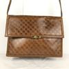 90s Vintage Ferragamo Leather Shoulder Bag Brown Embossed Pattern Women(USED)