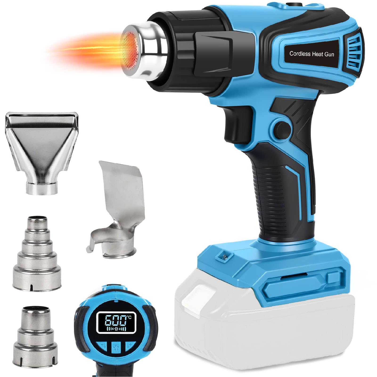 

Новый для Makita Совместимый Аккумуляторный Нагреватель Совместимый с Makita с ЖК-дисплеем Две Настройки Температуры 4 для Усадки Краски и DIY Использования Продается Только Блок 2025 Пистолет, синий