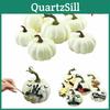 Durable 6pcs Artificial White Pumpkins For Unique Diy Halloween Party Decoration Ideas