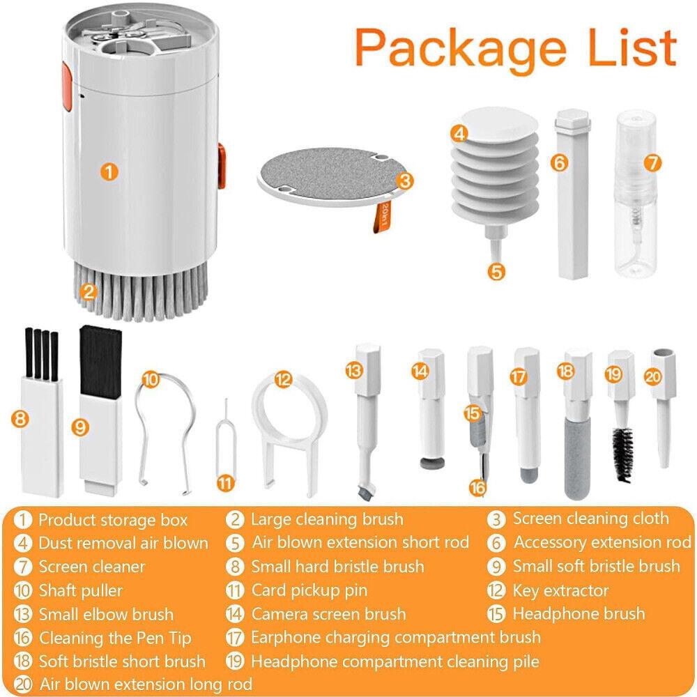 20-in-1 Cleaning Kit Computer Keyboard Cleaner Brush Earphones Cleaning Tools Keycap Puller Kit