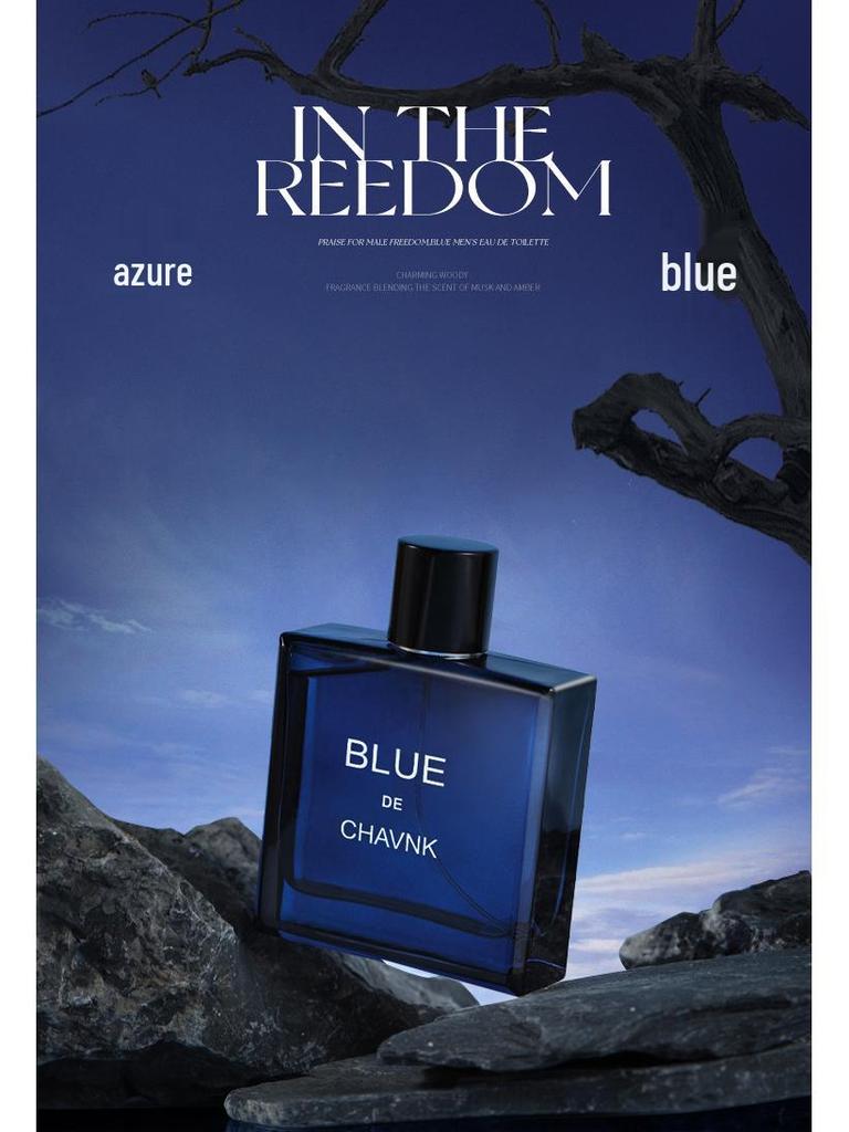 Small Town Yika Azure Men's Perfume 100ml - Long-lasting Fresh Eau de Toilette, Charming Sport.