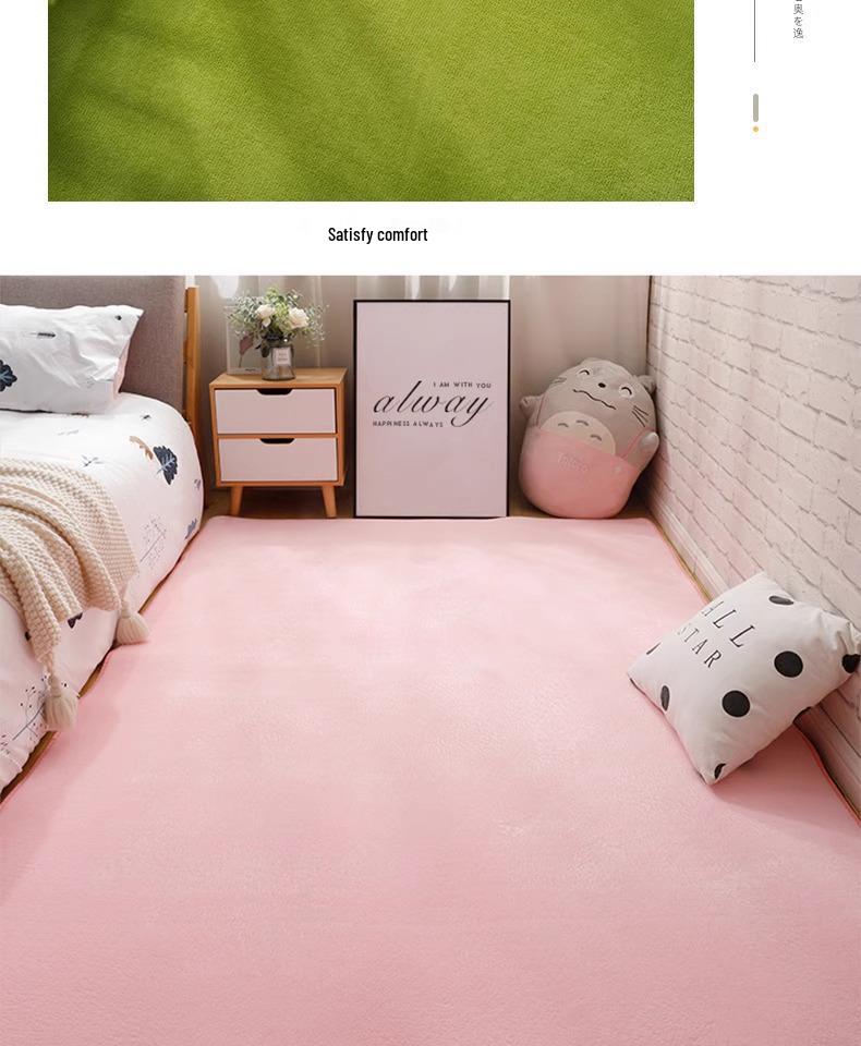 Soft Coral Fleece Carpet for Bedroom and Living Room - Full Coverage and Comfortable