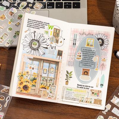 Yuxian Japanische Alltagsmuster-Sticker für Notizbücher: 6 einzigartige DIY-Collagenstile