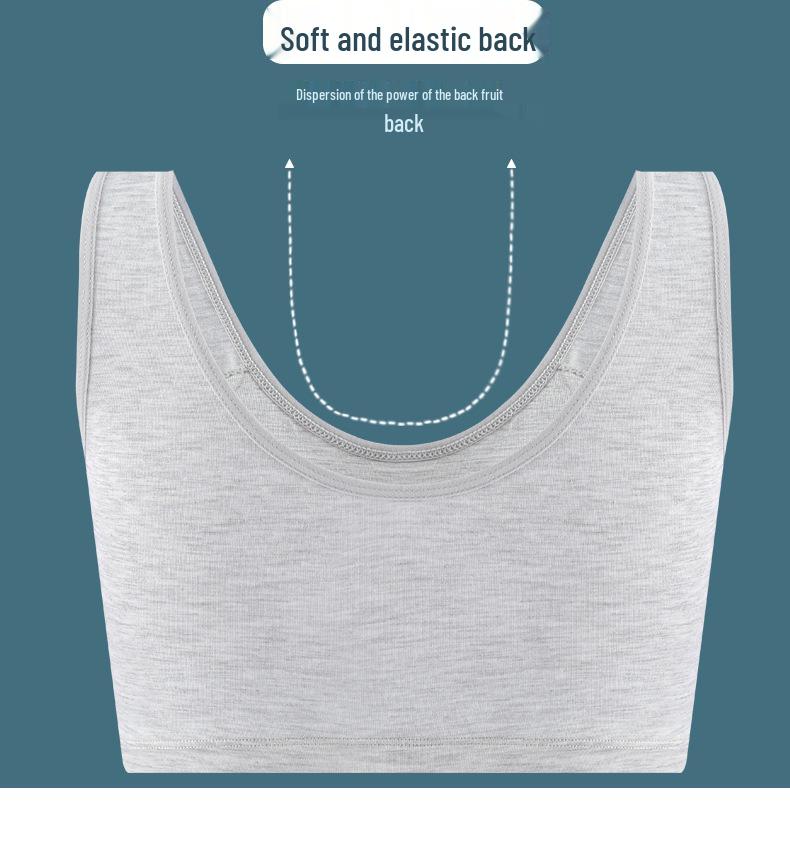 Breathable Cotton Wireless Sports Bra for Middle-Aged & Elderly Women