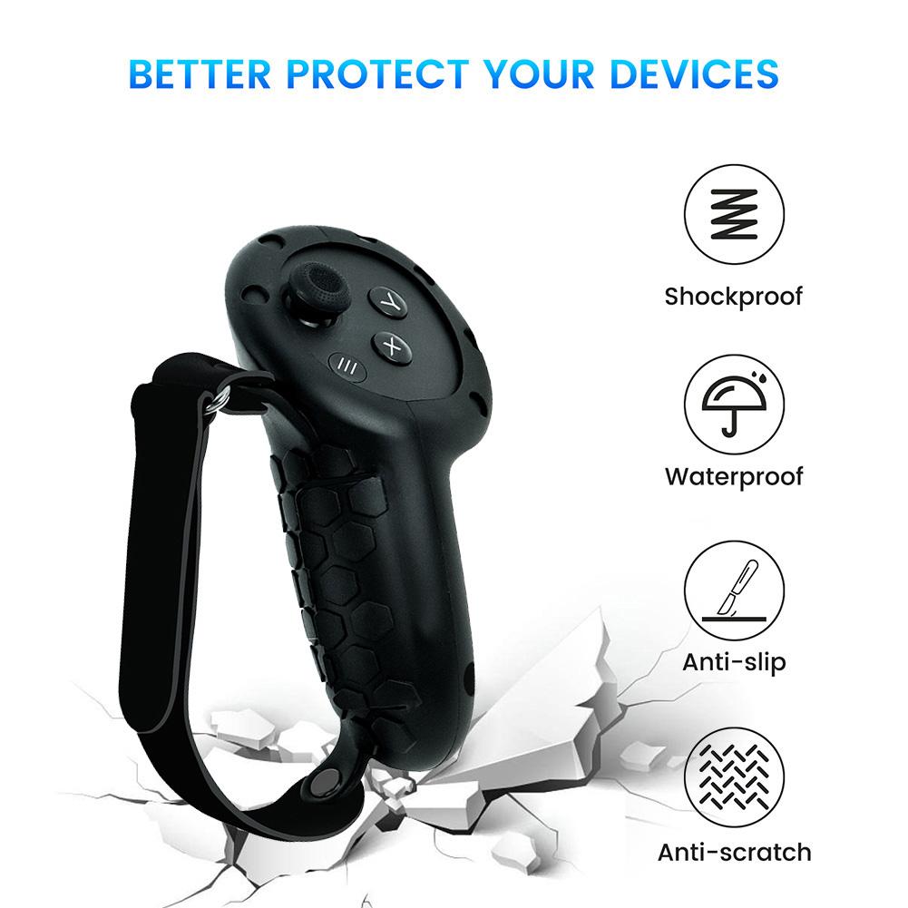 Silicone Removable Battery Controller Case Kit Battery Cover Controller Grips Case Set with Wrist Knuckle Strap for Meta Quest 3