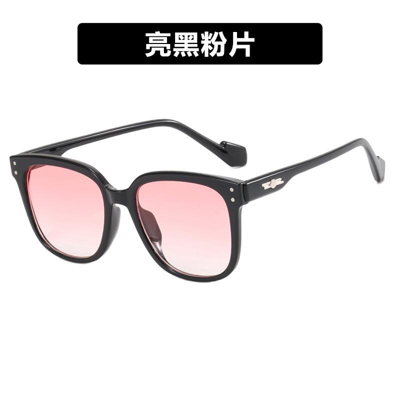 New white frame sunglasses feminine ins trend Internet celebrity retro big face thin sunglasses