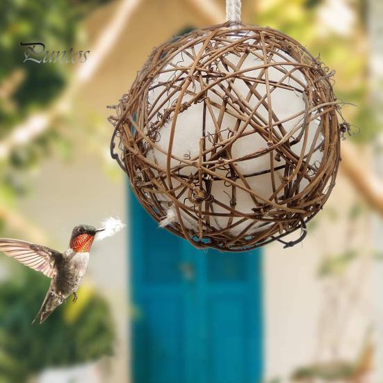 1 Pair of Hummingbird Nest with Weatherproof Design Handmade Hanging Warm Nest Nature-inspired Quick-drying Bird Nest
