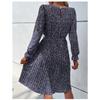YYFS Modă Femei Primăvară Toamnă Imprimeu Leopard Mânecă Lungă Gât O Talie Înaltă Rochii Casual