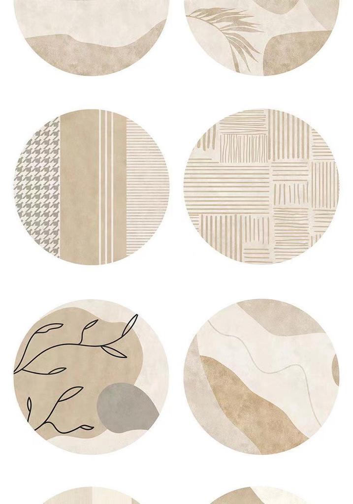 Round Faux Cashmere Wabi-Sabi Rug for Living Room, Bedroom, or Office