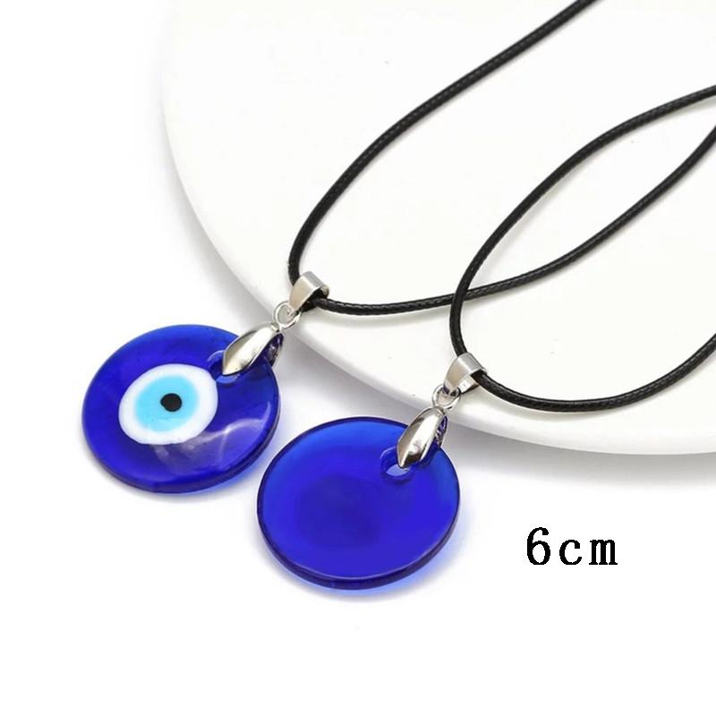 Vintage Turkish Evil Eye Pendant Choker Necklace Lucky Blue Evil Eyes Clavicle Chain Necklace Party Leather Rope Jewelry Gift