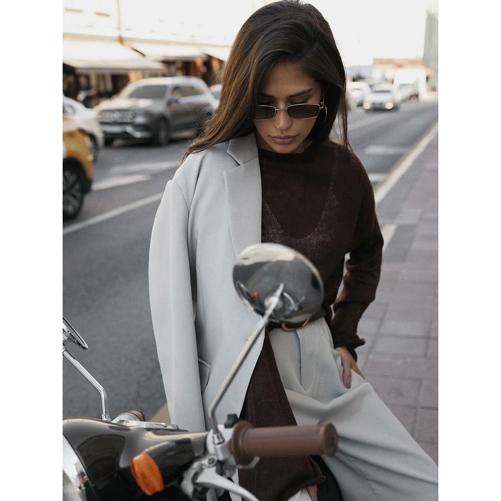 Ny hulstrikket genser for kvinner, myk og løs strikket langermet overdel