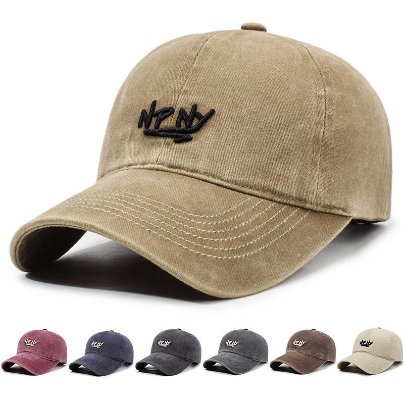 Unisexová baseballová čepice v korejském stylu s výšivkou, klobouk proti slunci