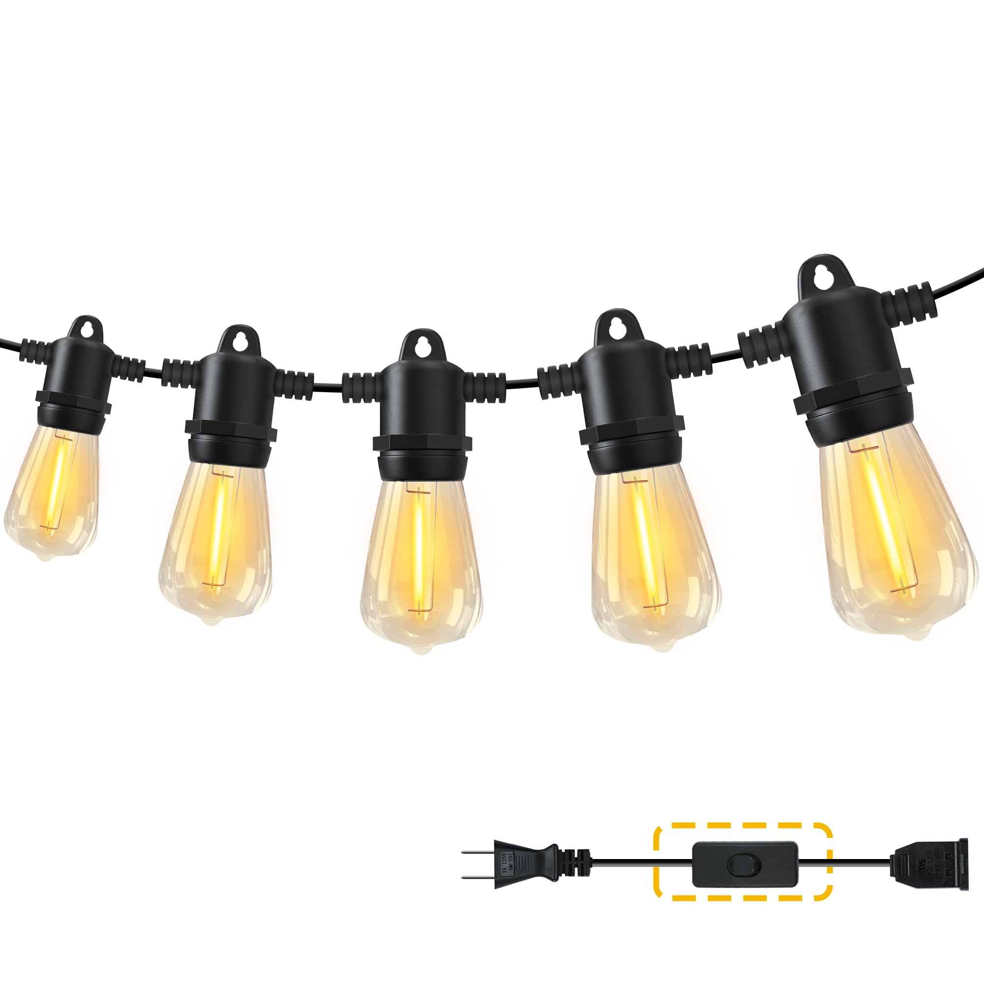 

DSLeben Outdoor LED String Extension Cord with 13 E12 PC Warm Camping Garden Birthday Halloween Wedding Christmas Garden Shopping Center Lights