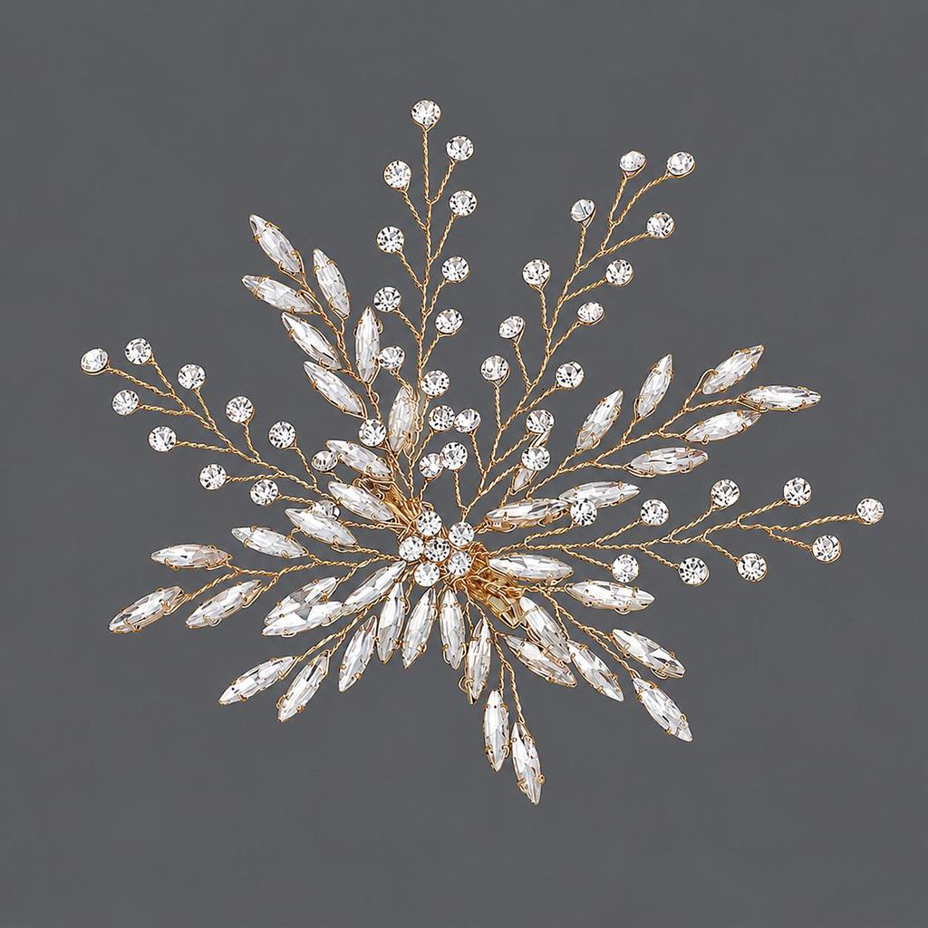 Handmade Flower Hair Clip with Alloy, Pearl and Drip Oil - Bridal Wedding Headwear Accessory