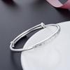Six Character True Words Pure Silver Bracelet 999 Silver Ethnic Style Retro Sliding Style Smooth Solid Mother's Foot Silver Bracelet