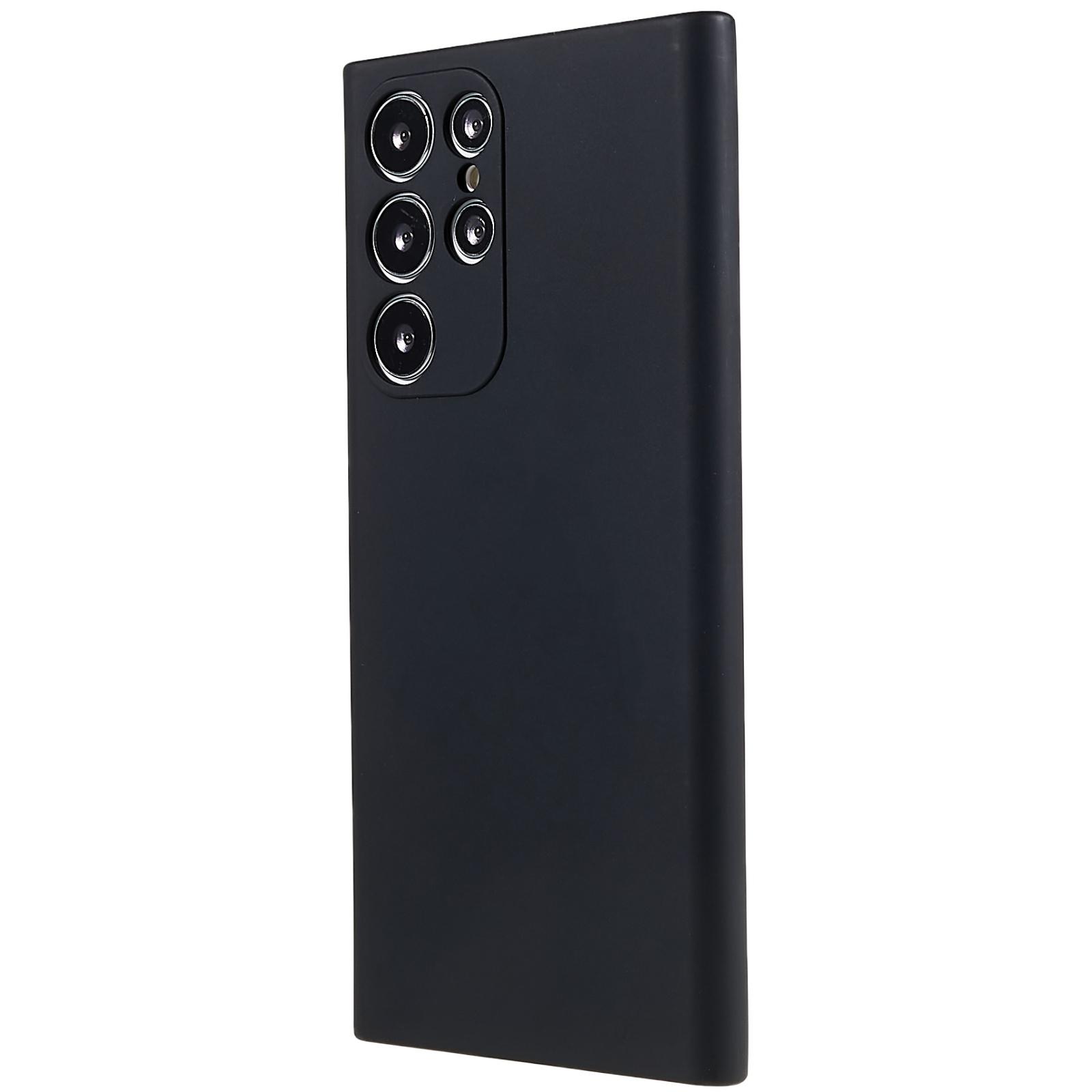 

Back Shell for Samsung Galaxy S22 Ultra 5G Scratch Resistant TPU Phone Case Fingerprint Free Matte Protective Cover Black