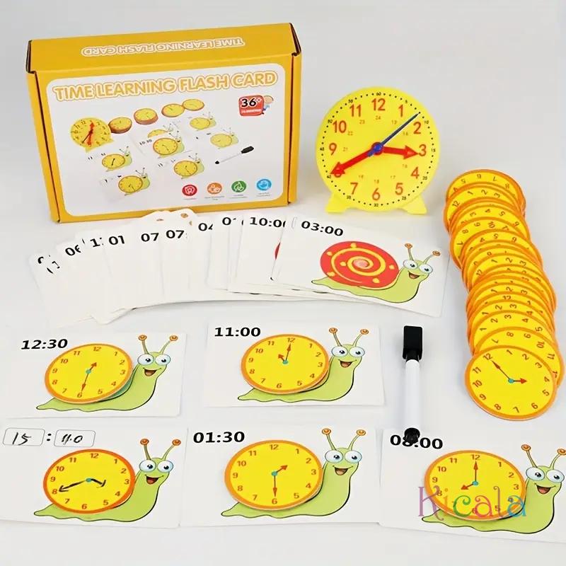 Montessori Toy Snail Clock Hour Minute Second Cognition Matching Puzzle Toys Educational Toys Kids Early Preschool Teaching Aids