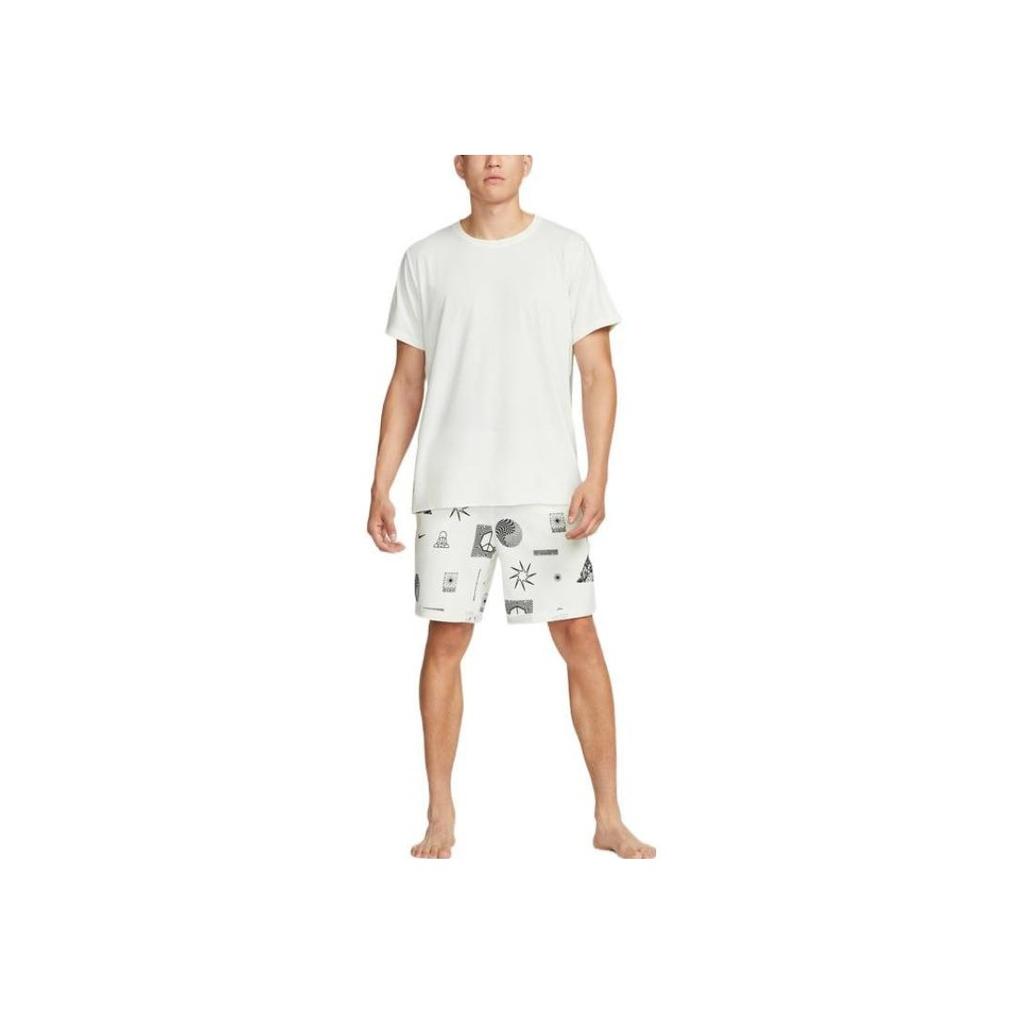 Nike Yoga Dri-FIT Grafik Rückenaufdruck Rundhals Trainings-T-Shirt Herren Oberteile Weiß DM8142-133