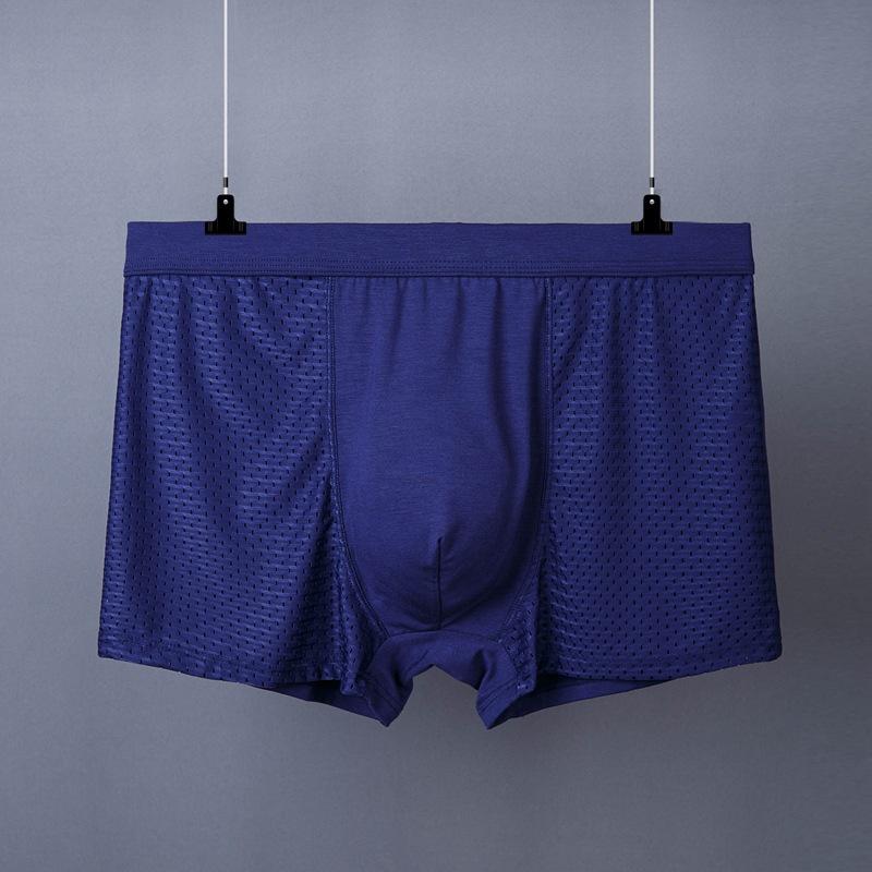 Men's Ice Silk Underwear Transparent Plus Size Thin Middle-aged and Young Men's Flat Cornered Underwear