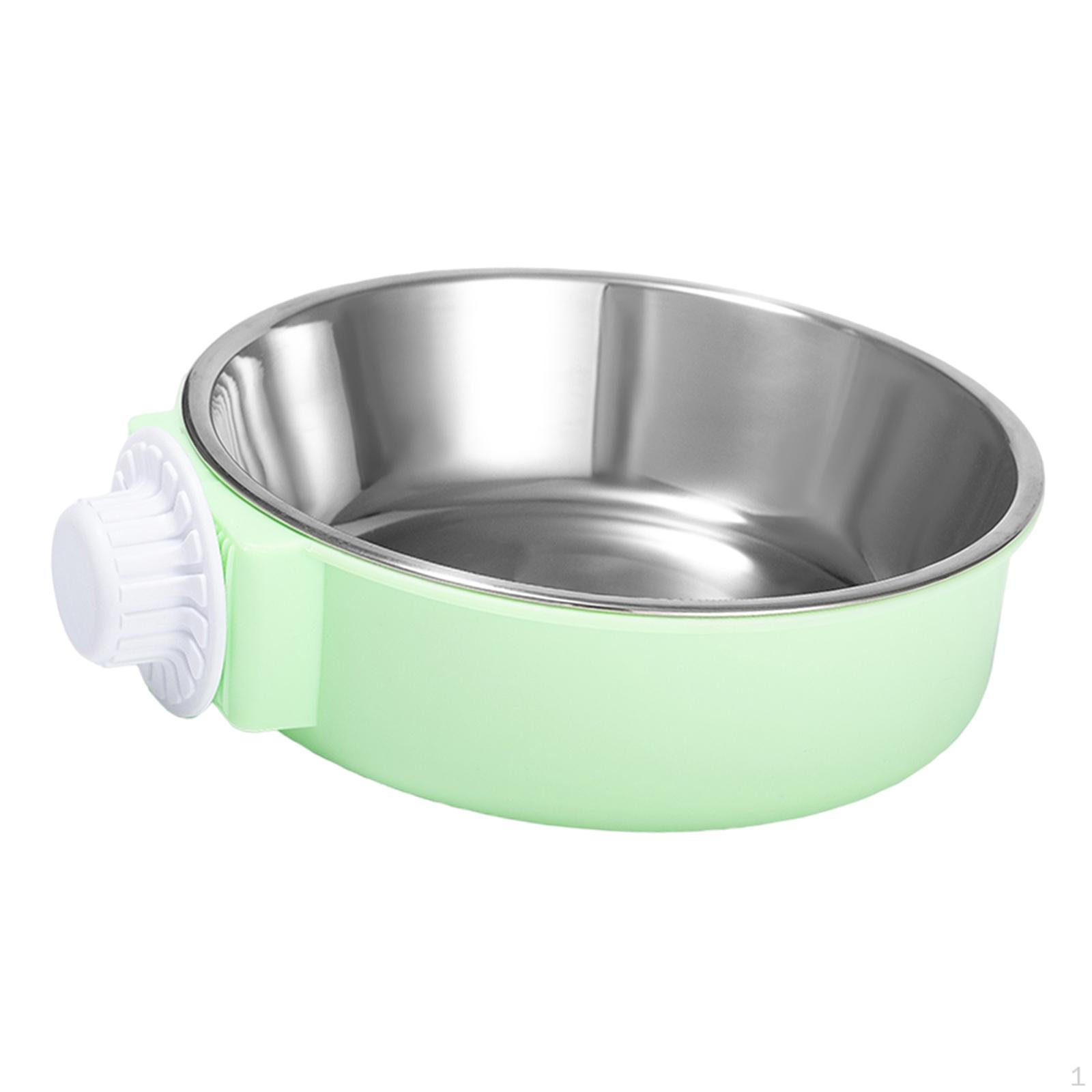 Crate Dog Bowl Cage Hanging Stainless Steel Puppy Water Food Dispenser Pet