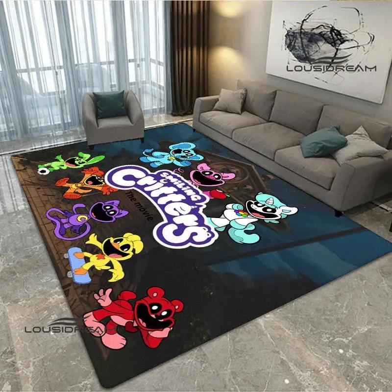 S-lächelnde Kreaturen Cartoon-Druck Teppich Rutschfester Teppich Yogamatte Fußmatte Fotografie Requisiten Küchenteppich Bereichsteppich Geburtstagsgeschenk