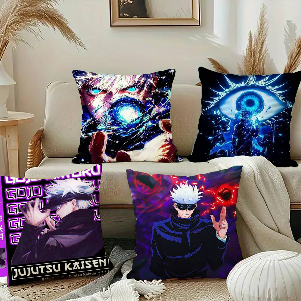 J-Jujutsu Kaisen Gojo Satoru Pillow Case Short Plush Sofa Decorative Gift Home Double-sided Printing Cushion