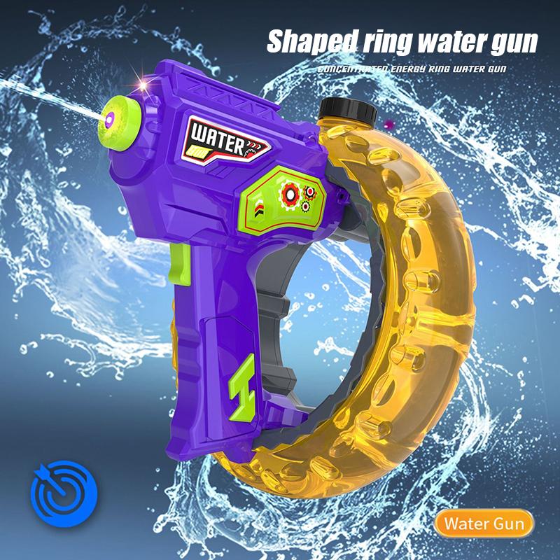 Large Electric Water Gun Ring Handheld Space Concentrator Cool Light Large Capacity Water Blaster Battle Shooting Gun for Kids